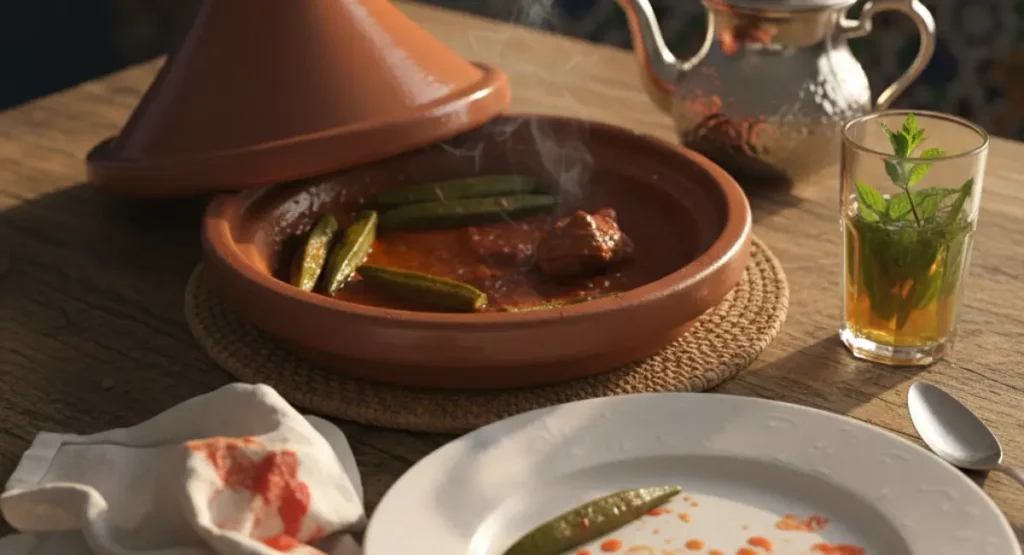 Best okra recipe tagine brought back to life at a guest table